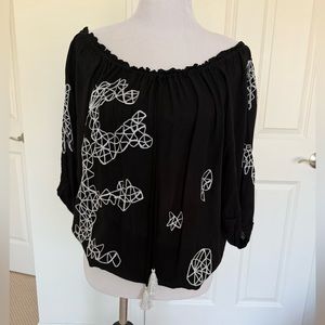 Poupette st Barth black peasant top
